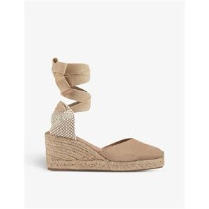 L.K. Bennett Maureen Trench Suede Espadrille Wedges US 11 NWT $275 Retail